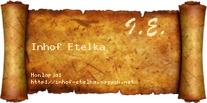 Inhof Etelka névjegykártya