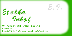 etelka inhof business card